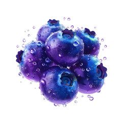 A Captivating Close-Up of Dewy Blueberries Showcasing Their Juicy Freshness and Natural Beauty