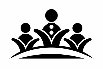 Teamwork icon vector silhouette black design white background