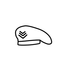 military beret hat outline