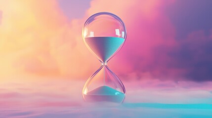 Time passing surreal hourglass dreamy landscape digital art abstract view illusion of time