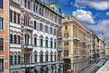Obraz premium Via XX Settembre, Genoa, Italy