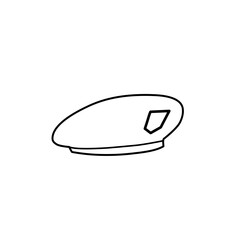 military beret hat outline