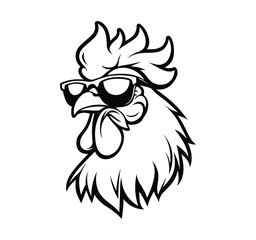 Cool rooster vector