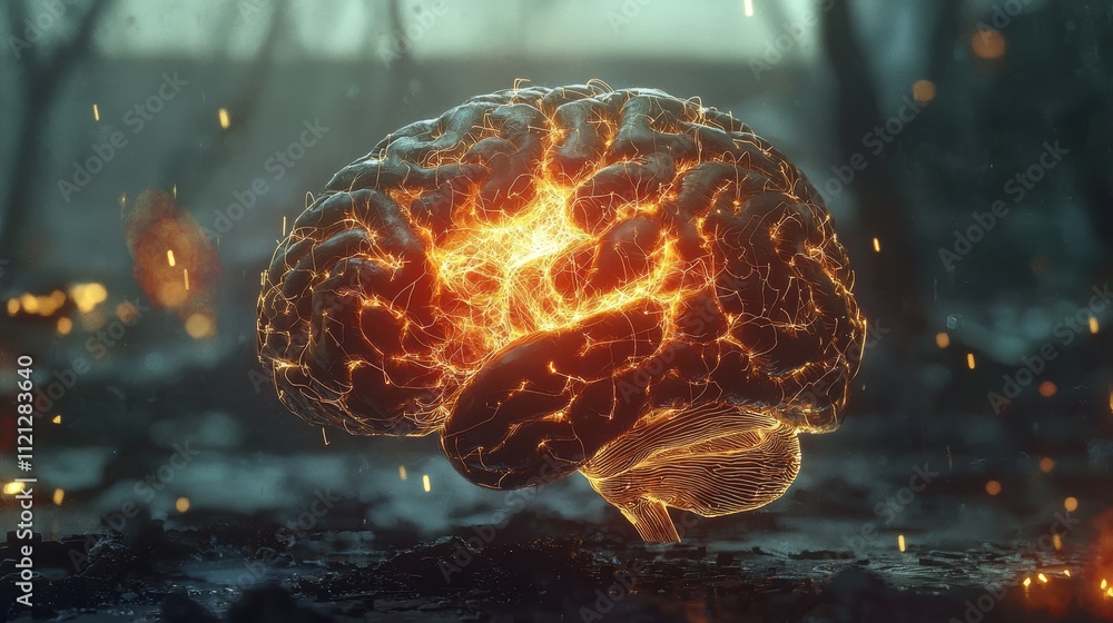 Poster energizing brain imagery a stunning visual exploration of neural activity in a dynamic environment