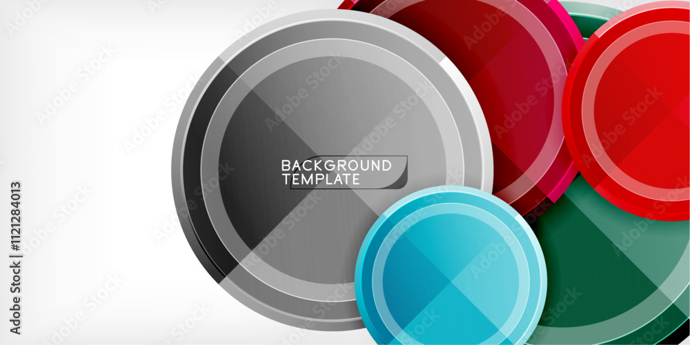Aufkleber Minimal geometric abstract background. Circle triangle design