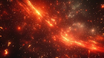 Obraz premium Dramatic red and gold firework streaks across a starry night, ushering in the 2025 New Year with grandeur and splendor