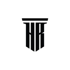 HR monogram logo design letter text name symbol monochrome logotype alphabet character simple logo