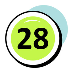 Number and Counting Circle Color Outline Icons and Illustrations Pack