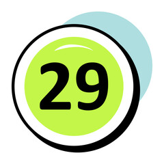 Number and Counting Circle Color Outline Icons and Illustrations Pack