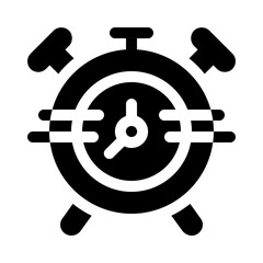 Fototapeta premium Retro Alarm Clock glyph icon