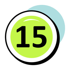 Number and Counting Circle Color Outline Icons and Illustrations Pack