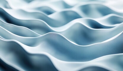 Obraz premium Abstract Waves: Seamless Blue Texture, 3D Render, Soft Light, Smooth Surface, Flowing Undulation, Subtle Gradient, Elegant Design, Dynamic Motion, Visual Art, Background Image, 