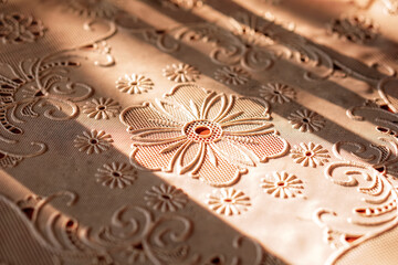 Tablecloth with shade from the morning sun.