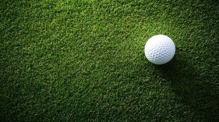 Golf Ball Resting On Lush Green Grass