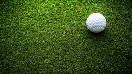 Golf Ball Resting On Lush Green Grass