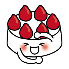 キッキッのポーズをするケーキ