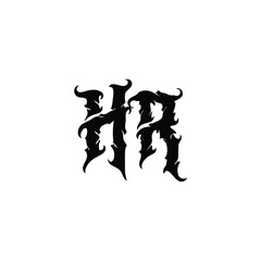 HR monogram logo design letter text name symbol monochrome logotype alphabet character simple logo