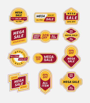 Sale banner badge. Special offer discount tags. Coupon shape templates design. Cyber monday sale discounts. Black friday shopping icons. Best ultimate offer badge. Super discount icons. Vector banners