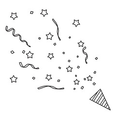 クラッカーがなった瞬間のイラスト