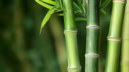 Fototapeta premium Bamboo shoots plants growing outside