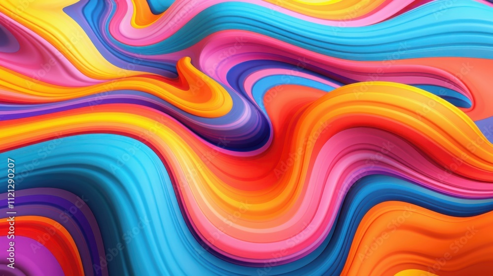 Poster abstract colorful swirling wave pattern design