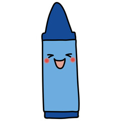 表情のある青いクレヨン