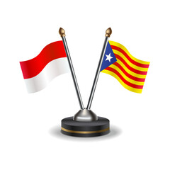 Indonesia and Catalonia table flags relation with background transparent