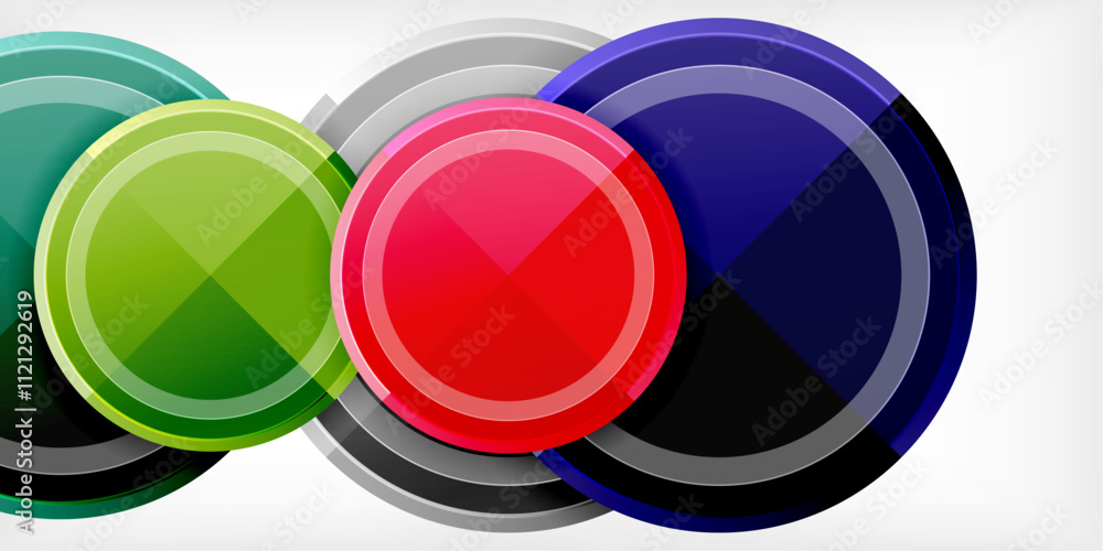 Aufkleber Minimal geometric abstract background. Circle triangle design