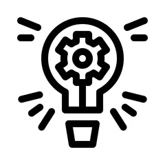 Light Bulb with Gears line icon