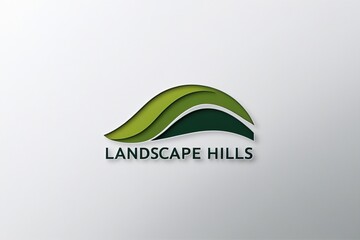 A stylized modern and minimalist  landscape hills