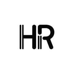 HR monogram logo design letter text name symbol monochrome logotype alphabet character simple logo