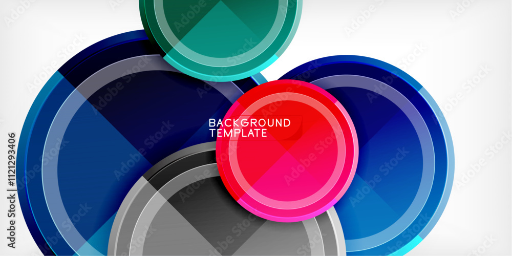 Aufkleber Minimal geometric abstract background. Circle triangle design