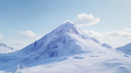 Majestic Snowy Mountain Peak  Winter Landscape