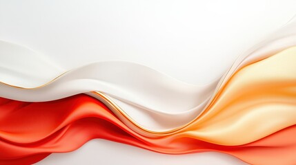 Obraz premium A white and orange fabric with a wave pattern
