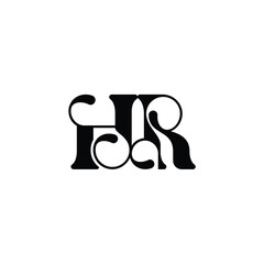 HR monogram logo design letter text name symbol monochrome logotype alphabet character simple logo