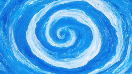 Abstract Blue Swirl Pattern on Canvas Representing Calm Ocean Vibes