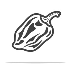 Habanero pepper outline icon transparent vector isolated