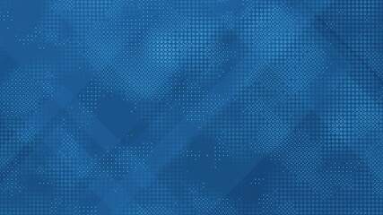 Loopable Abstract Blue Background with with Shifting Halftone Dots and Intersecting Minimalist Geometric Layers - Triangle Shapes with Changing Grid