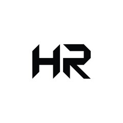 HR monogram logo design letter text name symbol monochrome logotype alphabet character simple logo