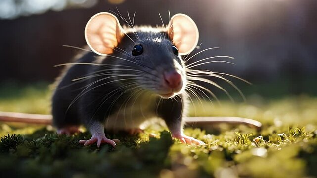 pet rat animal white cute domestic rodent mouse home nose mammal fur ng studio closeup video looking front portrait funny whisker