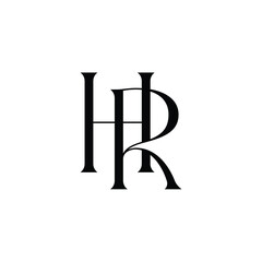 HR monogram logo design letter text name symbol monochrome logotype alphabet character simple logo