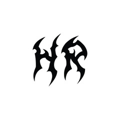 Fototapeta premium HR monogram logo design letter text name symbol monochrome logotype alphabet character simple logo