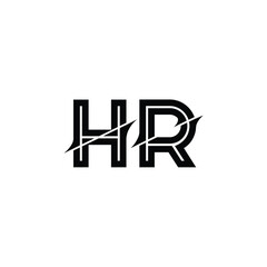 Obraz premium HR monogram logo design letter text name symbol monochrome logotype alphabet character simple logo