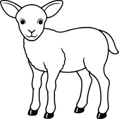 Sheep Silhouette Outline Vector. Sheep silhouette vector illustration. 