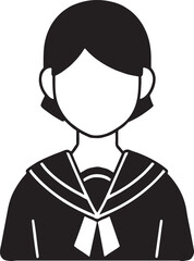 Student silhouette on a white background. Student vector illustration.