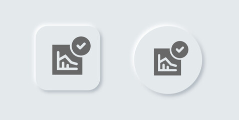 Analyst solid icon in neomorphic design style. Research signs vector illustration.