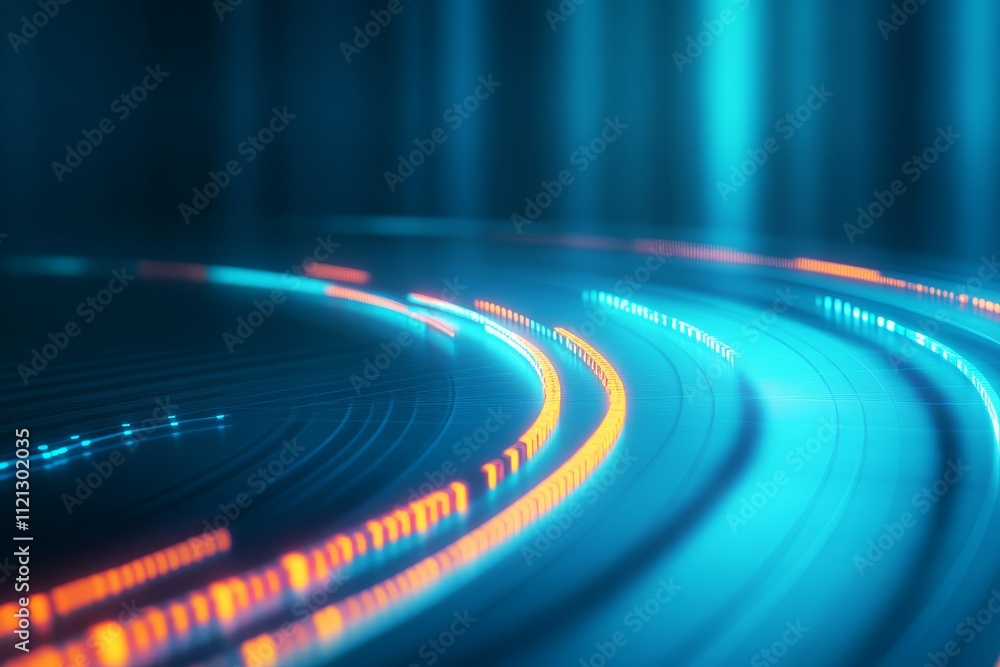 Poster a captivating abstract image featuring colorful, flowing lines on a smooth background, evoking a sen