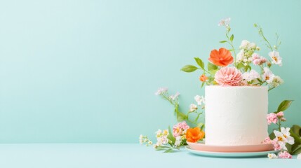 National Noodle Ring Day Celebrations Floral Cake and Elegant Decor for Easter and Mothers Day