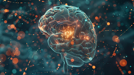 A close-up of brain cells in action, illustrating synaptic activity and neural communication