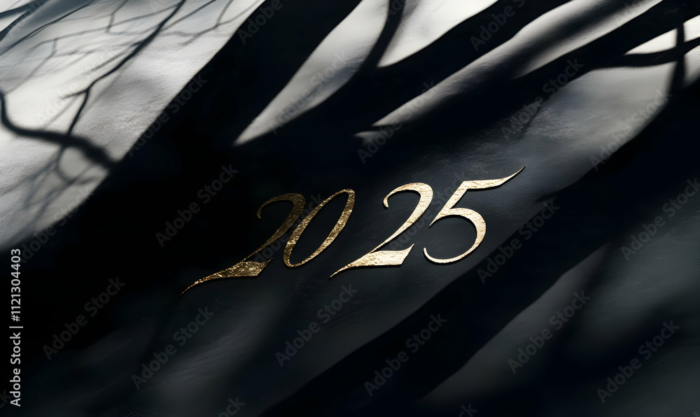 Poster a shadowy background featuring the year 